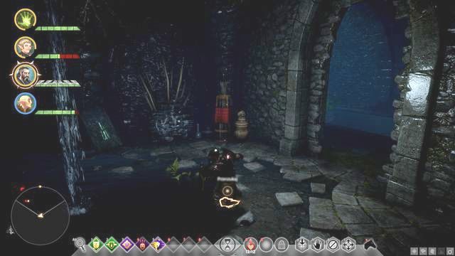 Pomieszczenie z runą, rozbita ściana po prawej - Dragon Age Inquisition: Runy w zaginionej świątyni (Runes in the Lost Temple) - Dragon Age: Inkwizycja - poradnik do gry