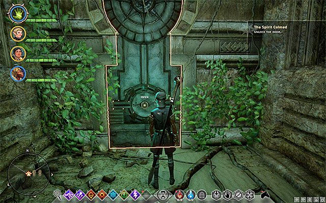 Podejdź do drzwi i włóż odłamki do slotów - Dragon Age Inquisition: Spokój ducha (The Spirit Calmed) - Dragon Age: Inkwizycja - poradnik do gry