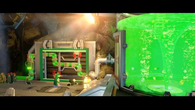 Zmień położenie dwóch klocków (po prawej i lewej stronie) by umożliwić przepływ paliwa do rakiet - Kostium Na Miarę Kosmosu | Opis przejścia Lego Batman 3 Poza Gotham - LEGO Batman 3: Poza Gotham - poradnik do gry
