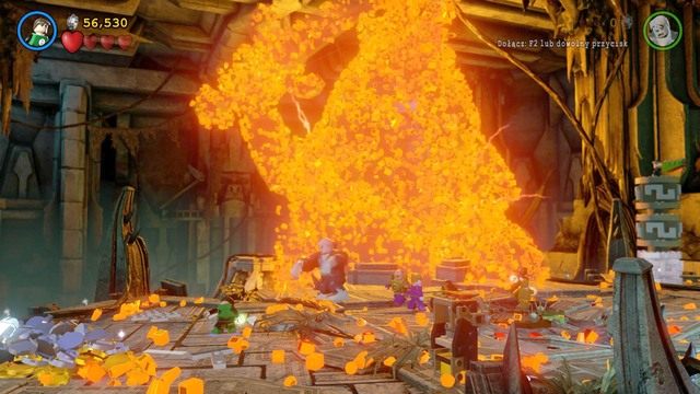 Walka będzie toczyć się dalej ponieważ w jej trakcie Larfleeze ucieknie i ponownie przywoła smoka - Sezon Na Pomarańcze | Opis przejścia Lego Batman 3 Poza Gotham - LEGO Batman 3: Poza Gotham - poradnik do gry
