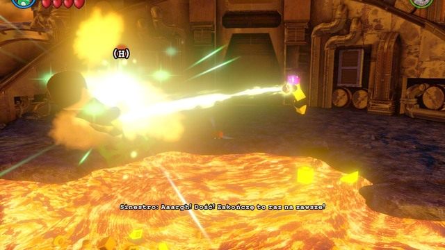 Po zniszczeniu muru zacznij bić się z Sinestro wręcz (naciskaj pojawiające się na ekranie przyciski) - Qwardy Orzech Do Zgryzienia | Opis przejścia Lego Batman 3 Poza Gotham - LEGO Batman 3: Poza Gotham - poradnik do gry
