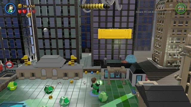Podejdź do budynku widocznego na obrazku i zniszcz złotą osłonę laserem Supermana - Adam West / Czerwony klocek | Eurokłopoty - sekrety w Lego Batman 3 Poza Gotham - LEGO Batman 3: Poza Gotham - poradnik do gry