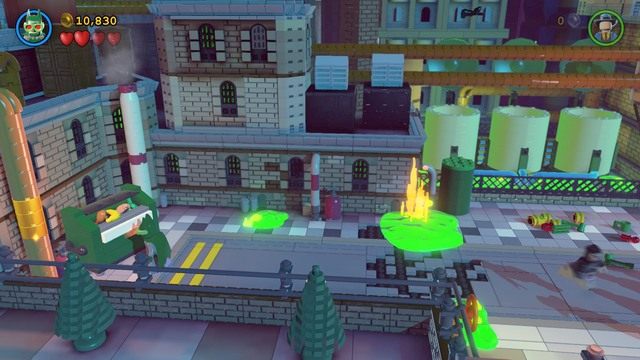 Podejdź do lewej strony i zniszcz złotą rurę laserem - Minizestawy | Małe Gotham Duży Problem - sekrety w Lego Batman 3 Poza Gotham - LEGO Batman 3: Poza Gotham - poradnik do gry