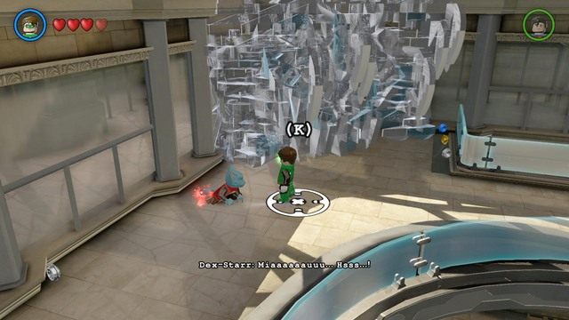 Będąc w Hali Sprawiedliwości wleć na górny poziom po prawej stronie i porozmawiaj z kotem - Zadania poboczne | Hala Sprawiedliwości i Zagłady - sekrety - LEGO Batman 3: Poza Gotham - poradnik do gry