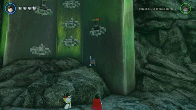 Wejdź na skałę postacią do hakowania (najlepiej Marsjaninem) i użyj konsoli - Złote Klocki | Oa - sekrety w Lego Batman 3 Poza Gotham - LEGO Batman 3: Poza Gotham - poradnik do gry