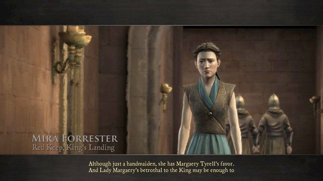 W tym rozdziale wcielisz się w Mirę Forrester, służebnicę Margaery Tyrell - Rozdział 4 | Epizod 1 - Iron From Ice | Game of Thrones - Game of Thrones - A Telltale Games Series - poradnik do gry