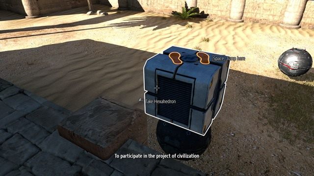 Sześcian można ustawić na metalowej kuli. - B7 | Świat B w The Talos Principle - The Talos Principle - poradnik do gry