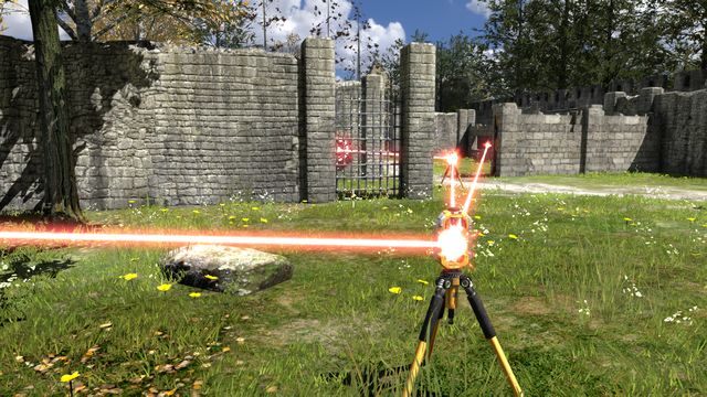 Pierwsze złącze wysyłające promień za okno przez otwartą bramę - Through a Window | Road to Gehenna (DLC) - Świat 1 w The Talos Principle - The Talos Principle - poradnik do gry