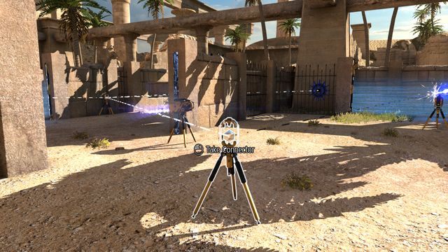 Przenieś jammer za pierwszą barierę i aktywuj go, by zebrać jeszcze złącze za bramą - Static Vexer | Road to Gehenna (DLC) - Świat 2 | The Talos Principle - The Talos Principle - poradnik do gry