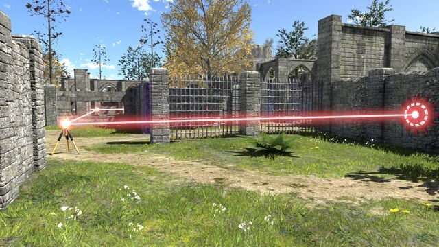 Przekaż czerwony promień do oddalonego przycisku - Colliding Beams | Road to Gehenna (DLC) - Świat 4 | The Talos Principle - The Talos Principle - poradnik do gry