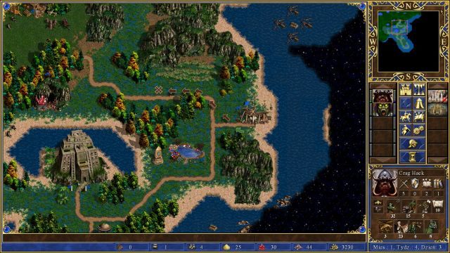 Zielona strzałka pokazuje gdzie bohater może się ruszyć, brązowa zaś jego wyczerpany ruch. - Poruszanie się po mapie w HoMM III | Informacje wstępne i porady - Heroes of Might & Magic III: HD Edition - poradnik do gry