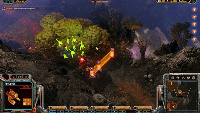 Dotrzesz do zniszczonego posterunku wraz z Large Hub i dobudowanym doń Tank Attachment [6] - Misja 1 - Hunters Valley | Kampania Beta | Grey Goo - Grey Goo - poradnik do gry