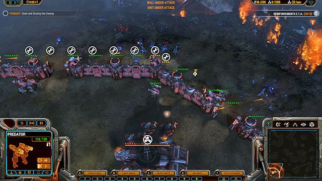 Jeśli chcesz, możesz spróbować wyjść poza mury i zbudować kolejną bazę przed przybyciem posiłków - Misja 5 - Crash Site | Kampania Beta | Grey Goo - Grey Goo - poradnik do gry