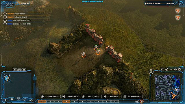 Rozbudowując baze postaraj się jak najszybciej zająć źródła surowców znajdujące się na północ od Core [3][4][5] - Misja 10 - The Terminal | Kampania Human | Grey Goo - Grey Goo - poradnik do gry