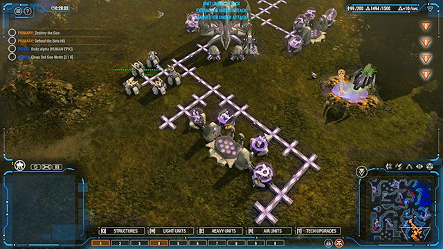 Rozwijaj armię, póki nie osiągniesz limitu jednostek - Misja 10 - The Terminal | Kampania Human | Grey Goo - Grey Goo - poradnik do gry