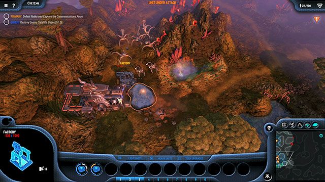Po zniszczeniu pierwszego posterunku zajmij pobliskie źródło surowców - Misja 13 - The Grotto | Kampania Goo | Grey Goo - Grey Goo - poradnik do gry