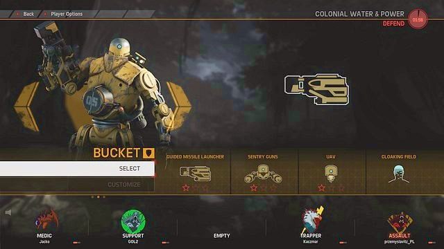 Bucket jest drugim Supportem, którego możemy odblokować, poprzez wymaksowanie wszystkich umiejętności Hanka - Support | Łowcy Evolve - Evolve - poradnik do gry