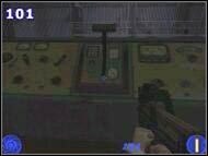 Zejdź na dół i ruszaj do pomieszczenia obok rakiet (po drodze możesz wejść do Security, przepalić kłódki i zabrać uzbrojenie) - Poziom 12 | James Bond 007 NightFire - James Bond 007: NightFire - poradnik do gry