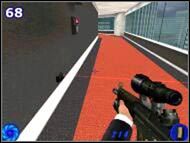 Najlepiej jest je przeskakiwać, chociaż kolejną (przy uchylonych drzwiach) można już zdetonować z bezpiecznej odległości [69] - Poziom 10 | James Bond 007 NightFire - James Bond 007: NightFire - poradnik do gry