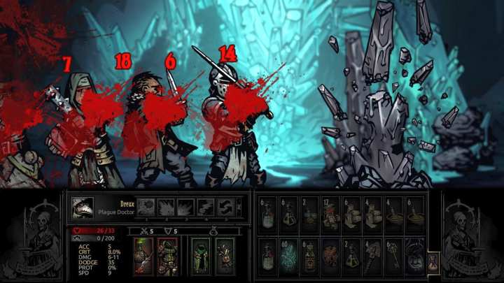 Najgroźniejsze są tutaj eksplodujące kryształy, które zadają dotkliwe szkody. - Darkest Dungeon The Color of Madness: Niebezpieczni wrogowie - Darkest Dungeon - poradnik do gry