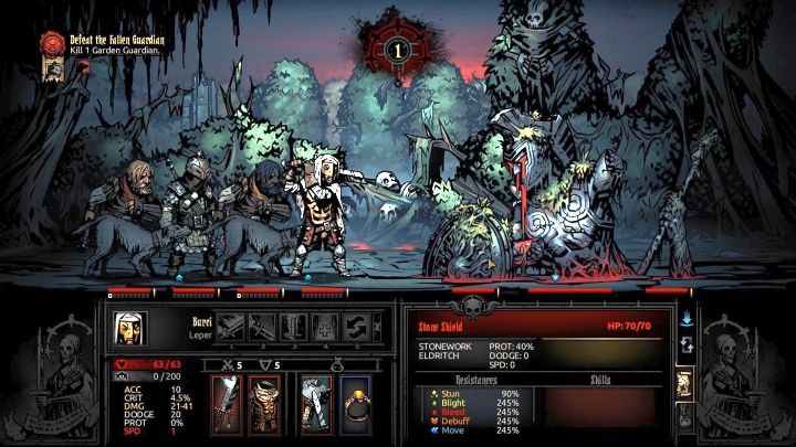 Strażnik Ogrodu to opcjonalny boss, który jest idealnym źródłem błyskotek z zestawu. - Darkest Dungeon The Crimson Court: Błyskotki z zestawów - Darkest Dungeon - poradnik do gry
