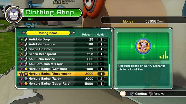 Przykładowe elementy wyposażenia - Wyposażenie | Informacje wstępne w Dragon Ball Xenoverse - Dragon Ball: Xenoverse - poradnik do gry
