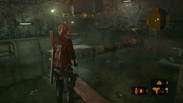 Trafisz do miejsca ukazanego na screenie - Przedostań się przez ścieki | Wyrok - Claire | Resident Evil Revelations 2 - Resident Evil: Revelations 2 - Kolonia Karna - poradnik do gry