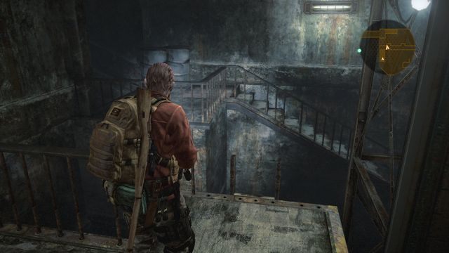 Z prawej strony na górze znajdziesz cegłę (pod rusztowaniem Larwa owada), natomiast na dole zostaniesz zaatakowany. - Opuść ścieki | Wyrok - Barry | Resident Evil Revelations 2 - Resident Evil: Revelations 2 - Kolonia Karna - poradnik do gry