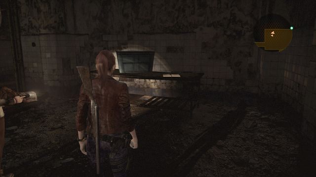 W pierwszej dużej sali, w rzeźni - budynku, do którego dostęp otrzymasz po zabraniu z pokoju jastrzębiego sztucznego oka - Wyrok - Claire | Dokumenty | Resident Evil Revelations 2 - Resident Evil: Revelations 2 - Kolonia Karna - poradnik do gry