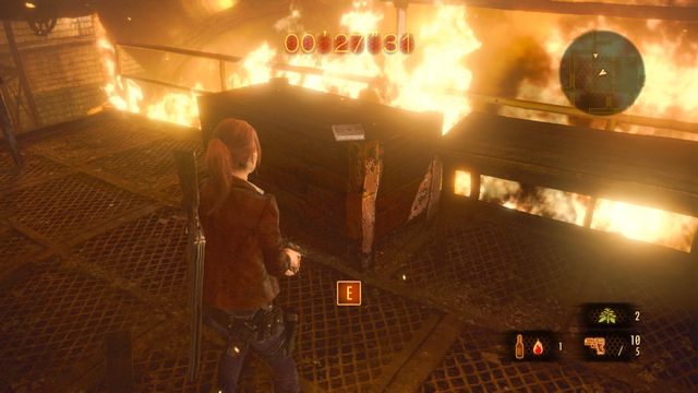 Podczas ucieczki z płonącej fabryki, na skrzynce po prawej, na ostatniej platformie przed wyjściem - Wyrok - Claire | Dokumenty | Resident Evil Revelations 2 - Resident Evil: Revelations 2 - Kolonia Karna - poradnik do gry
