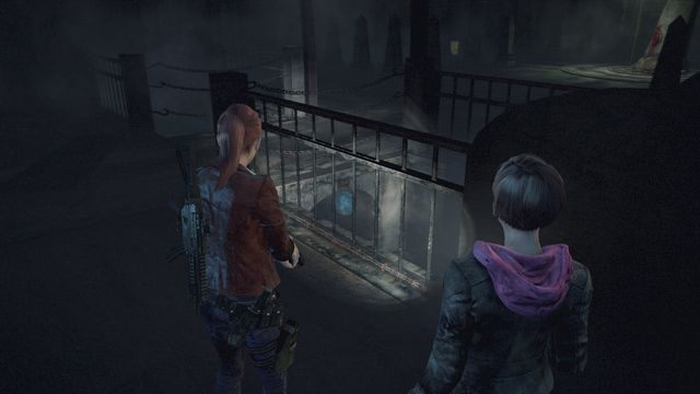Wychodząc ze ścieków trafisz do pomieszczenia z wieloma nagrobkami - Wyrok - Claire | Emblematy wieży | Resident Evil Revelations 2 - Resident Evil: Revelations 2 - Kolonia Karna - poradnik do gry