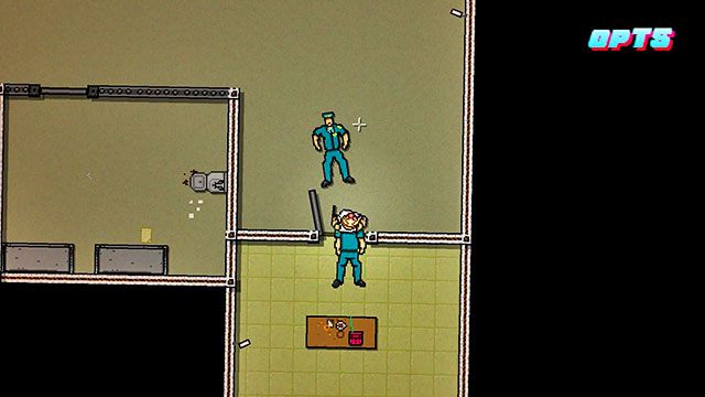 Na drugiej planszy pełno jest policjantów patrolujących okolicę - Scene 4 - Final Cut | Act 1 - Exposition | Hotline Miami 2 Wrong Number - Hotline Miami 2: Wrong Number - poradnik do gry