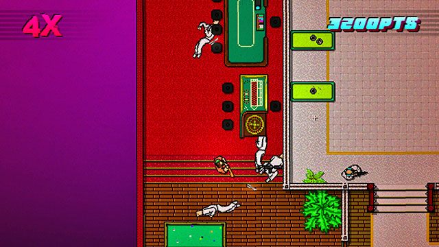 Po pokonaniu całej czwórki idź w prawo i wejdź do pomieszczenia po drugiej stronie piętra - Scene 5 - First Trial | Act 2 - Rising | Hotline Miami 2 Wrong Number - Hotline Miami 2: Wrong Number - poradnik do gry