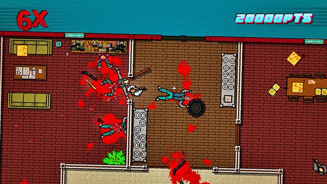 Kolejnych wrogów znajdziesz w sali po prawej - Scene 7 - No Mercy | Act 2 - Rising | Hotline Miami 2 Wrong Number - Hotline Miami 2: Wrong Number - poradnik do gry