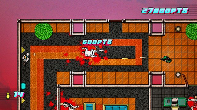 Jeśli robiłeś dużo hałasu znajdziesz ostatnich wrogów w górnym, prawym rogu mapy - Scene 12 - Death Wish | Act 3 - Climax | Hotline Miami 2 Wrong Number - Hotline Miami 2: Wrong Number - poradnik do gry