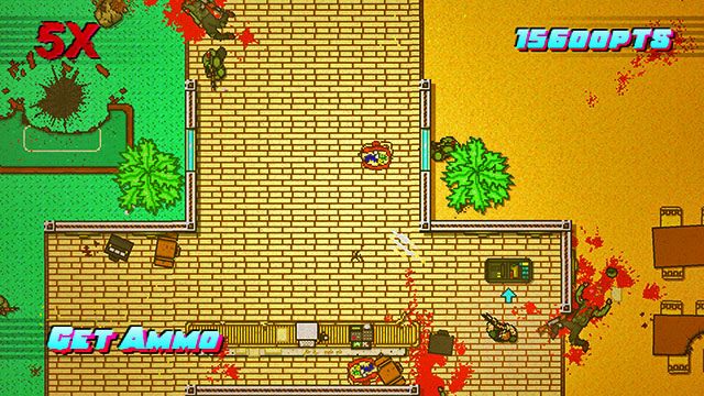 Po prawej znajdziesz kolejnych przeciwników - Scene 14 - Stronghold | Act 4 - Falling | Hotline Miami 2 Wrong Number - Hotline Miami 2: Wrong Number - poradnik do gry