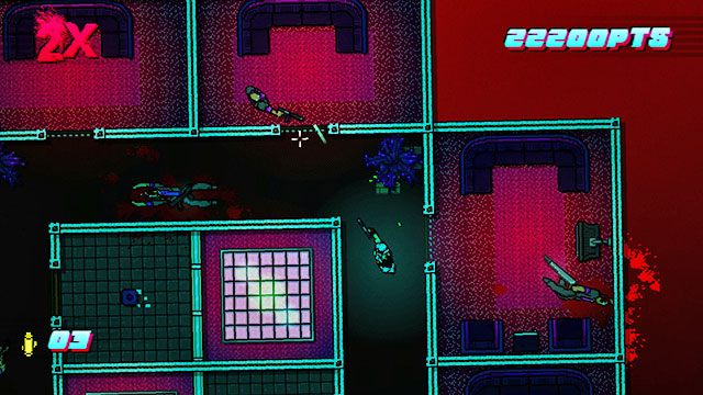 Ostatnią grupę wrogów znajdziesz w górnym, lewym pomieszczeniu - Scene 21 - Seizure | Act 6 - Catastrophe | Hotline Miami 2 Wrong Number - Hotline Miami 2: Wrong Number - poradnik do gry