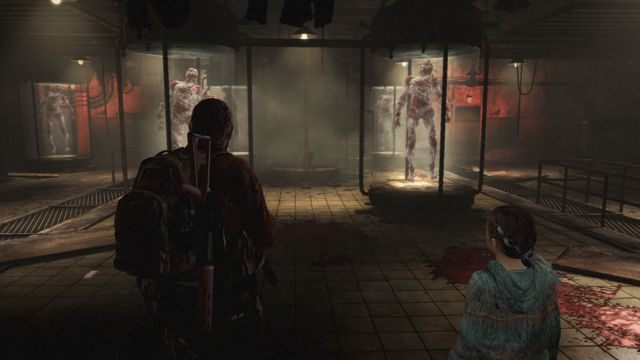 Zbicie szyby oznacza konieczność walki z przeciwnikiem. - Znajdź Alex | Metamorfoza - Barry | Resident Evil Revelations 2 - Resident Evil: Revelations 2 - Kolonia Karna - poradnik do gry