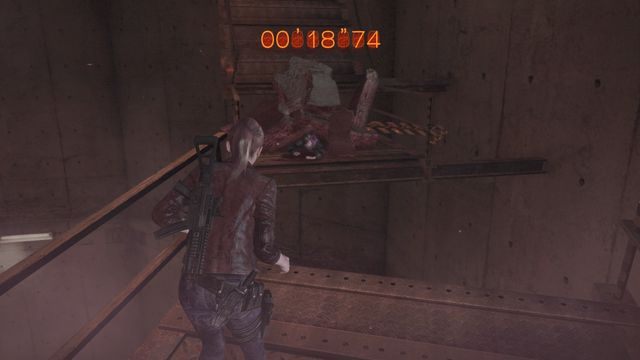 Moirze nie możesz pomóc - podejdź do wyrwy w budynku i zakończ kampanię Claire skacząc do wody. - Ucieknij z pomnika - odliczanie | Metamorfoza - Claire - Resident Evil: Revelations 2 - Kolonia Karna - poradnik do gry