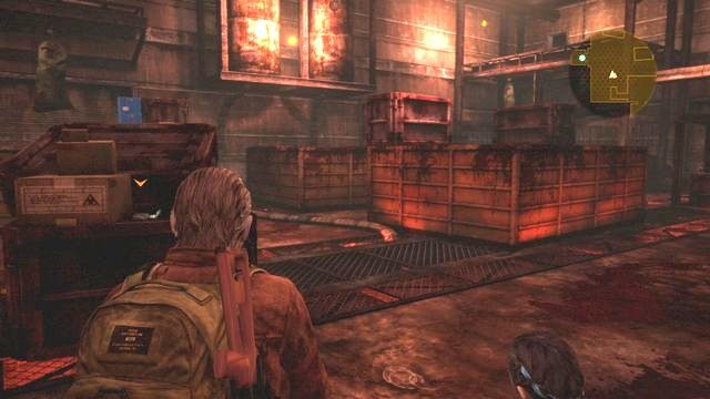 Przed walką zbierz cały znajdujący się tutaj sprzęt. - Znajdź Alex - c.d, po zdobyciu Klucza z emblematem | Metamorfoza - Barry - Resident Evil: Revelations 2 - Kolonia Karna - poradnik do gry