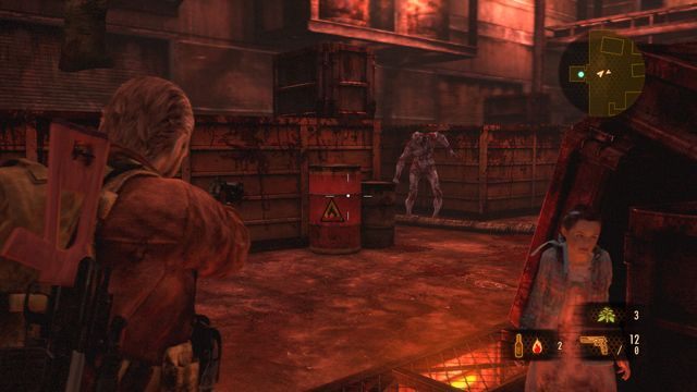 Pamiętaj o możliwości zniszczenie wybuchowej beczki. - Znajdź Alex - c.d, po zdobyciu Klucza z emblematem | Metamorfoza - Barry - Resident Evil: Revelations 2 - Kolonia Karna - poradnik do gry