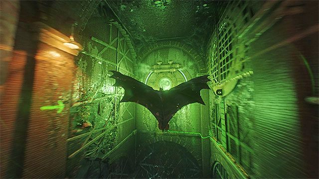 Wykonaj zwrot w prawo w locie i poszybuj do drugiego przycisku - Piąta próba Człowieka-Zagadki | Zemsta Człowieka-Zagadki | Batman Arkham Knight - Batman Arkham Knight - poradnik do gry