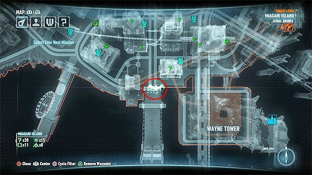 Wymagane gadżety: batmobil, wyciągarka, dopalacz - Trofea Człowieka-Zagadki na wyspie Bleake Island (19-36) | Wyspa Bleake Island - Batman Arkham Knight - poradnik do gry
