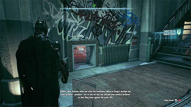 Znajdź małe wejście do pomieszczenia z sekretem - Trofea Człowieka-Zagadki na wyspie Bleake Island (19-36) | Wyspa Bleake Island - Batman Arkham Knight - poradnik do gry