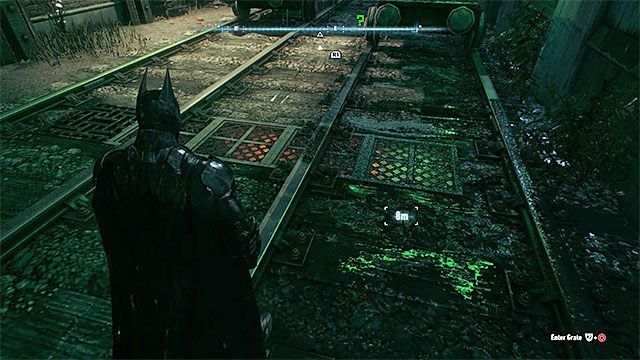 Szyb wentylacyjny stanie się dostępny po przesunięciu lokomotywy - Trofea Człowieka-Zagadki na wyspie Bleake Island (19-36) | Wyspa Bleake Island - Batman Arkham Knight - poradnik do gry