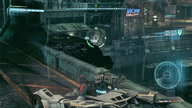 Zniszcz z pomocą batmobilu osłabiony fragment ściany - Trofea Człowieka-Zagadki na wyspie Miagani Island (1-19) | Wyspa Miagani Island - Batman Arkham Knight - poradnik do gry