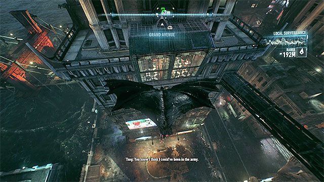 Poszybuj w stronę oszklonej ściany budynku i przebij się przez nią - Trofea Człowieka-Zagadki na wyspie Miagani Island (1-19) | Wyspa Miagani Island - Batman Arkham Knight - poradnik do gry