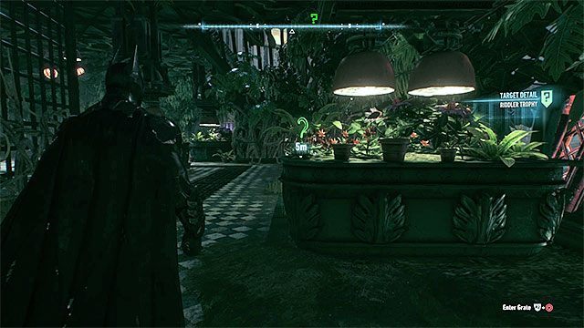 Zbadaj szklarnię - Trofea Człowieka-Zagadki na wyspie Miagani Island (20-38) | Wyspa Miagani Island - Batman Arkham Knight - poradnik do gry