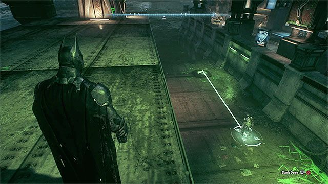 Wyślij robota w stronę dolnej płyty naciskowej - Trofea Człowieka-Zagadki na wyspie Miagani Island (20-38) | Wyspa Miagani Island - Batman Arkham Knight - poradnik do gry