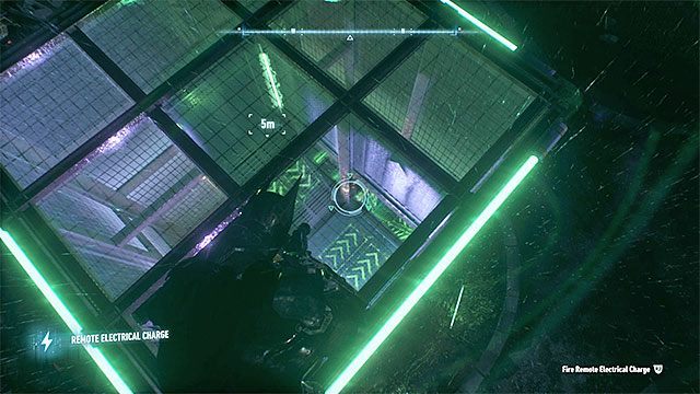 Z pomocą generatorów możesz przepychać kulę do dolnej części wieży - Trofea Człowieka-Zagadki na wyspie Miagani Island (20-38) | Wyspa Miagani Island - Batman Arkham Knight - poradnik do gry